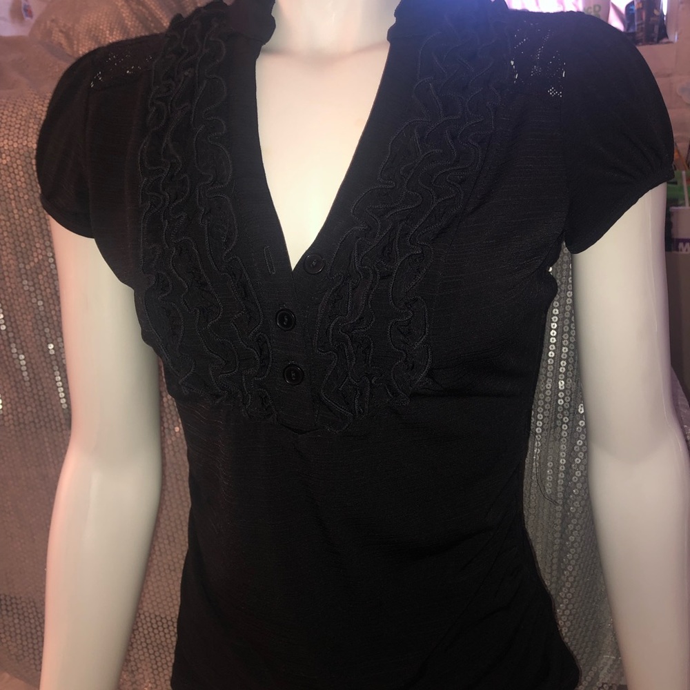 Black lace blouse